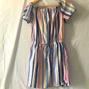 Style House Large PinStripe Off the Shoulder Dress w Pockets